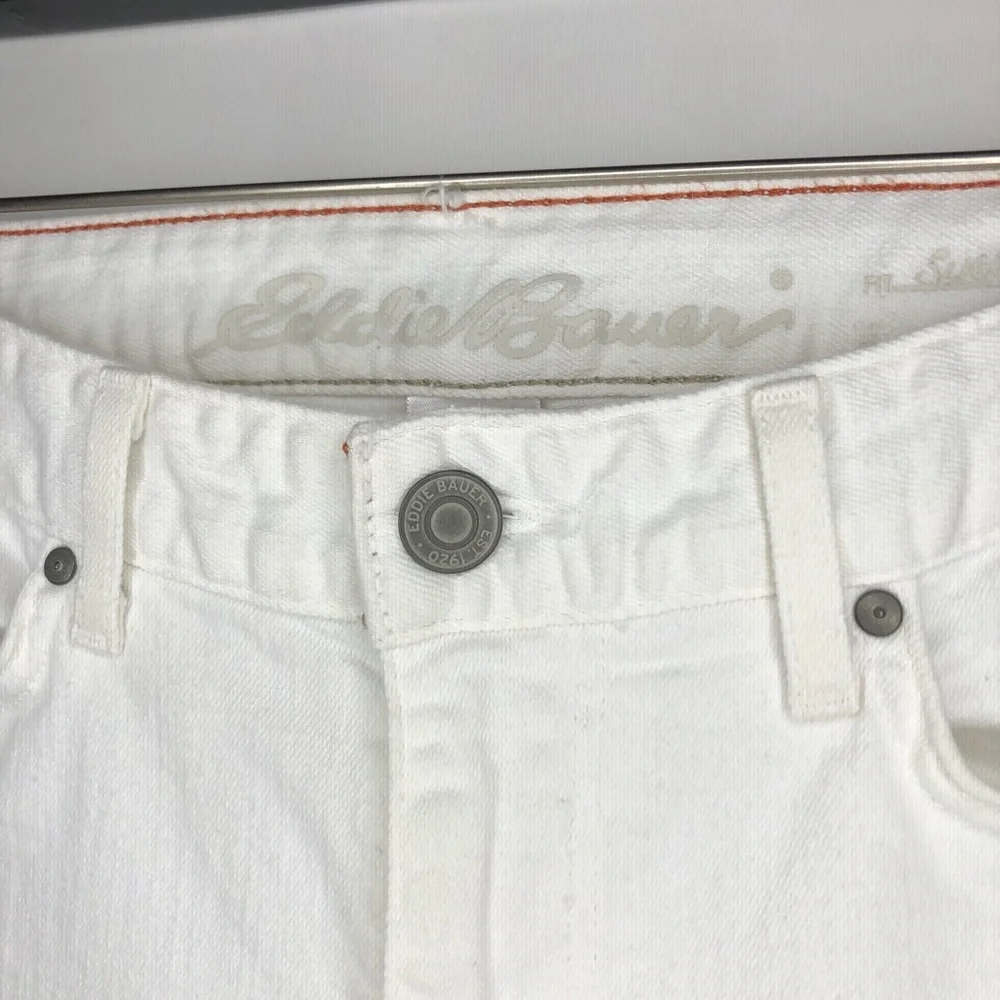 EDDIE BAUER straight leg white denim white jeans 6 - Picture 5 of 11